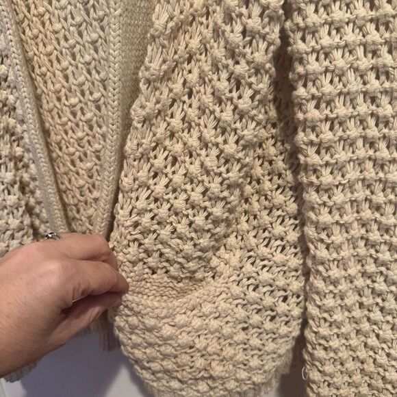 The Great. Shawl Collar Crochet Pocket Open Cardigan Size 1 US S - Picture 3 of 8